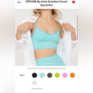 ISO* offline by aerie seamless corset bra aqua small